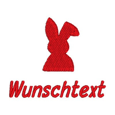 Stickmotiv Oster-Hase mit Wunschtext individuell personalisierte Bestickung