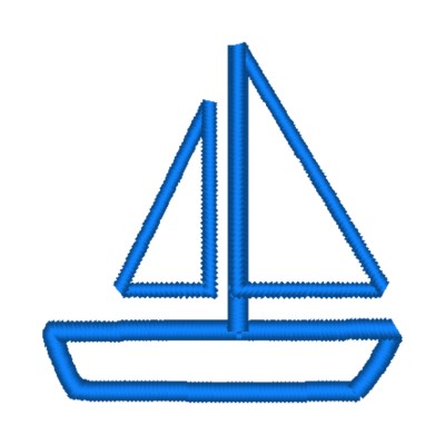 Stickmotiv Segelboot mit Wunschtext individuell personalisierte Bestickung