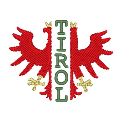 Stickmotiv Tiroler-Adler mit Wunschtext individuell personalisierte Bestickung