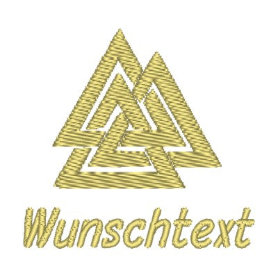 Stickmotiv Valknut mit Wunschtext individuell personalisierte Bestickung