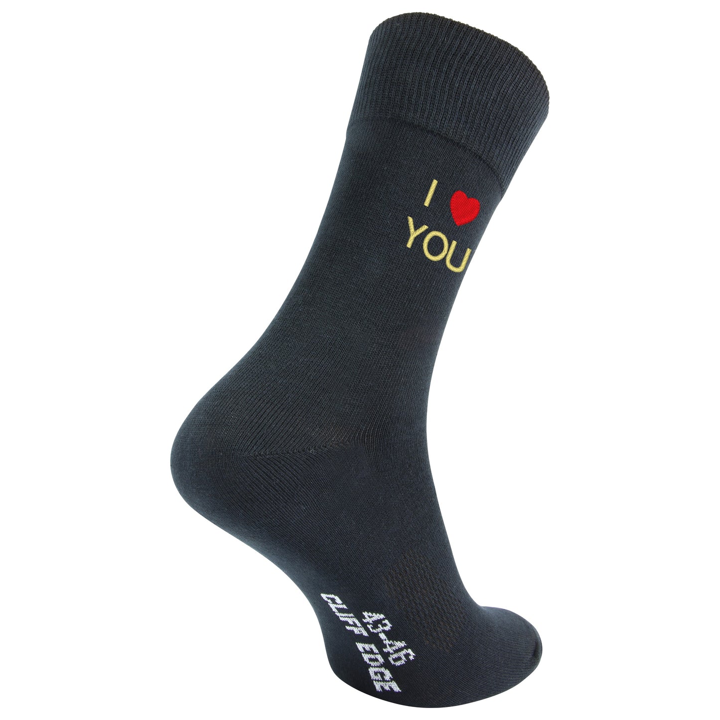 Business-Socken bestickt mit "I LOVE" und Wunschtext