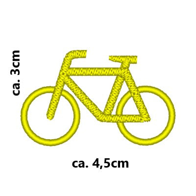 Stickmotiv Fahrrad mit Wunschtext individuell personalisierte Bestickung