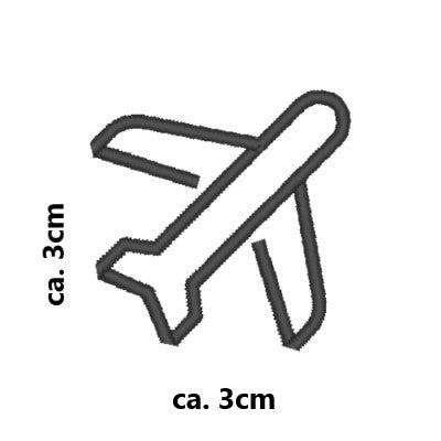 Stickmotiv Flugzeug mit Wunschtext individuell personalisierte Bestickung