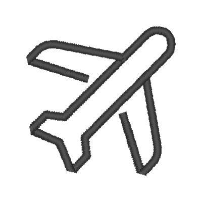 Stickmotiv Flugzeug mit Wunschtext individuell personalisierte Bestickung