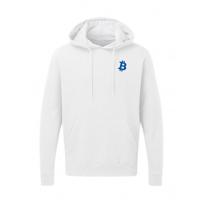 Hoodie mit Bitcoin und Zusatztext bestickt