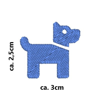 Stickmotiv Hund mit Wunschtext individuell personalisierte Bestickung