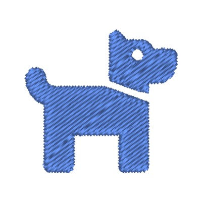 Stickmotiv Hund mit Wunschtext individuell personalisierte Bestickung