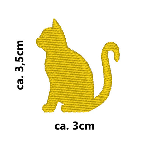 Stickmotiv Katze mit Wunschtext individuell personalisierte Bestickung