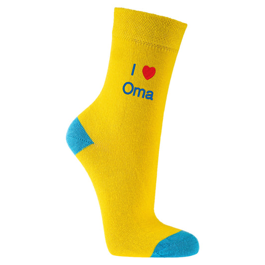 Kinder-Socken bestickt mit "I LOVE" und Wunschtext