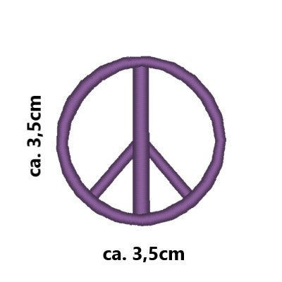 Stickmotiv Peace-Symbol mit Wunschtext individuell personalisierte Bestickung