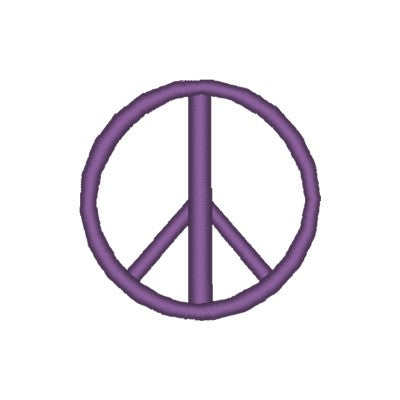 Stickmotiv Peace-Symbol mit Wunschtext individuell personalisierte Bestickung