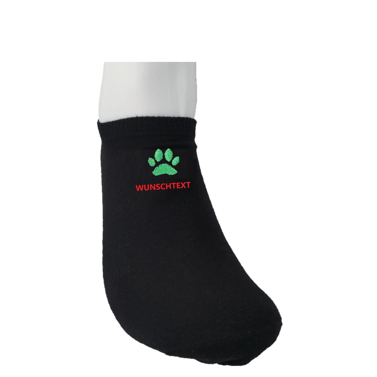 Sneaker-Socken mit Hunde-Pfote und Wunschtext