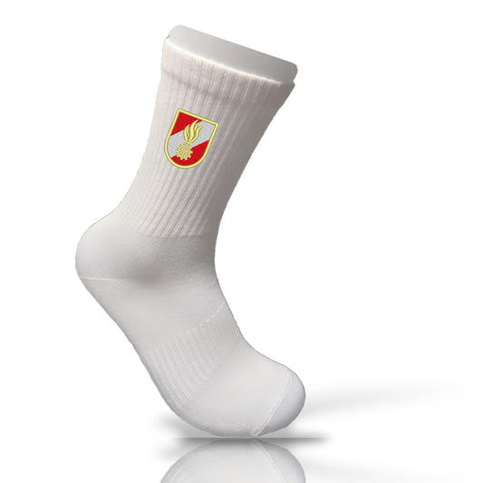 Personalisierte Feuerwehr-SOCKEN mit ÖBFV Korpsabzeichen und Wunschtext bestickt