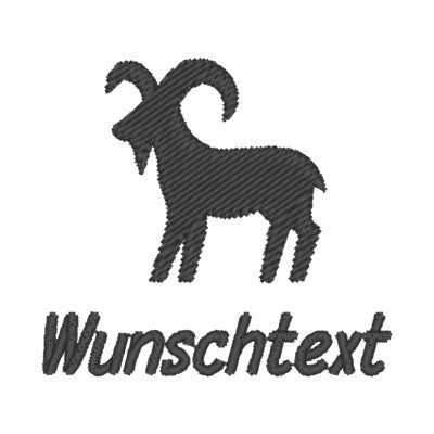 Stickmotiv Sternzeichen Widder mit Wunschtext individuell personalisierte Bestickung